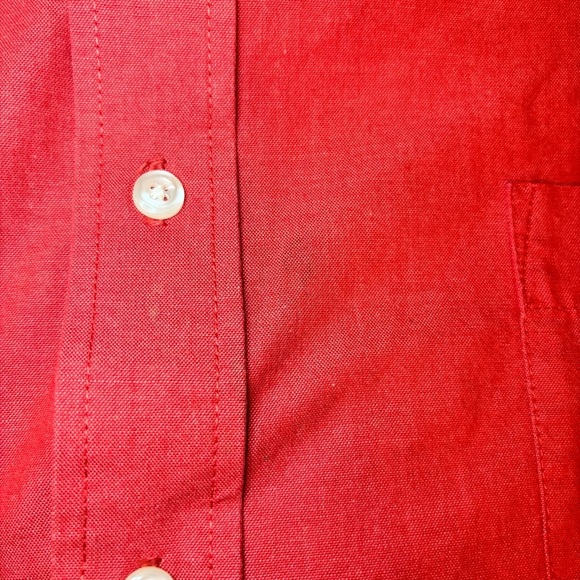 St Johns Bay 3XL Red Button Down Short Sleeve Shirt - Picture 4 of 5